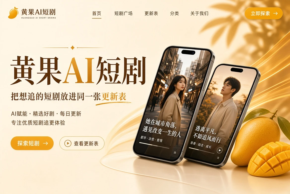 黄果AI短剧品牌视觉横幅